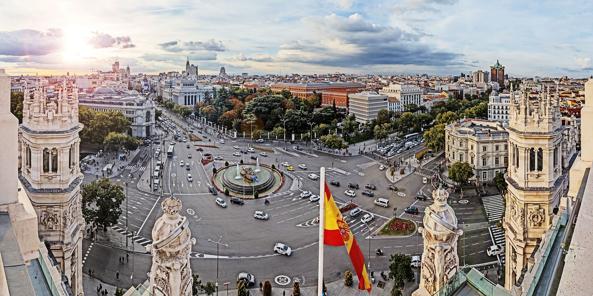 Photo showing a famous street crossing in Madrid, Spain