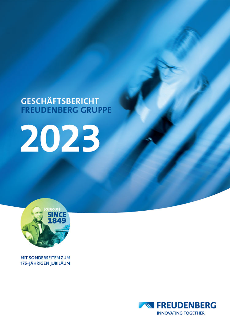 Titelseite des Freudenberg Geschäftsberichts über das Berichtsjahr 2023