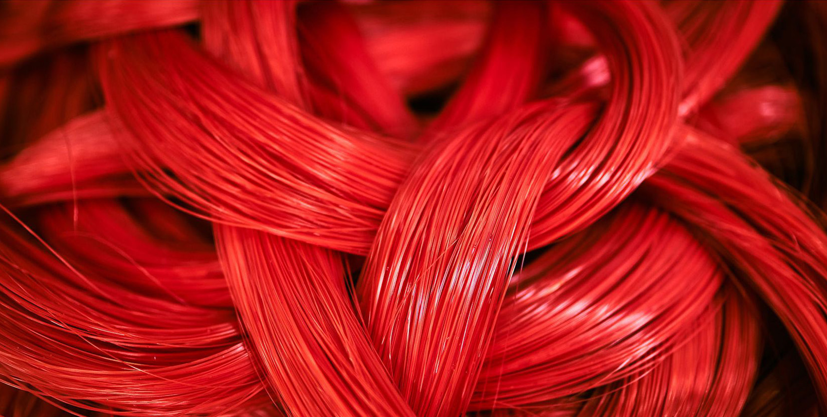 close up of red material
