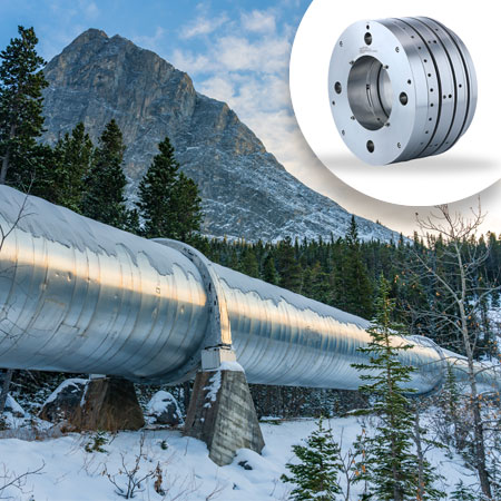 Image of a large pipeline in the mountains