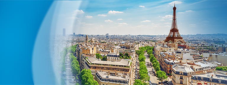 Skyline of Paris in France