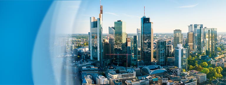 This photo shows the skyline of Frankfurt/Main, Germany