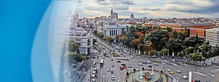 Photo shows skyline of a city in Spain