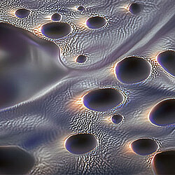 ankernavigation image freudenberg portfolio specialties AI-enhanced illustration of a microscopic image of a material developed by Freudenberg