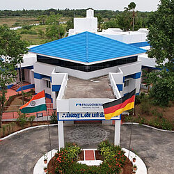 Drone view of the Training Center in Nagappatinam