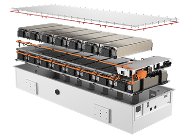 a graphic animation of an Xrange battery pack