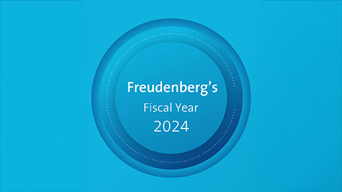 Graphic image saying Freudenberg's Fiscal Year 2024