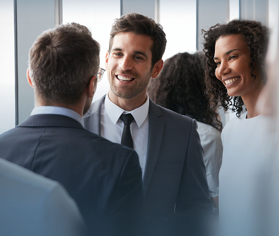 Group of businesspeople having an informal office meeting